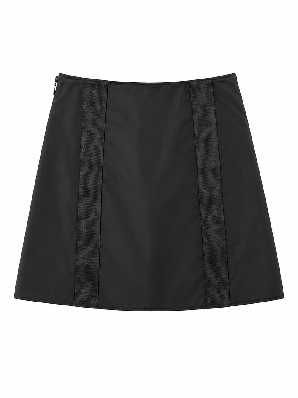 Prada Black Nylon Mini Skirt with Buckle Straps - Picture 2 of 7